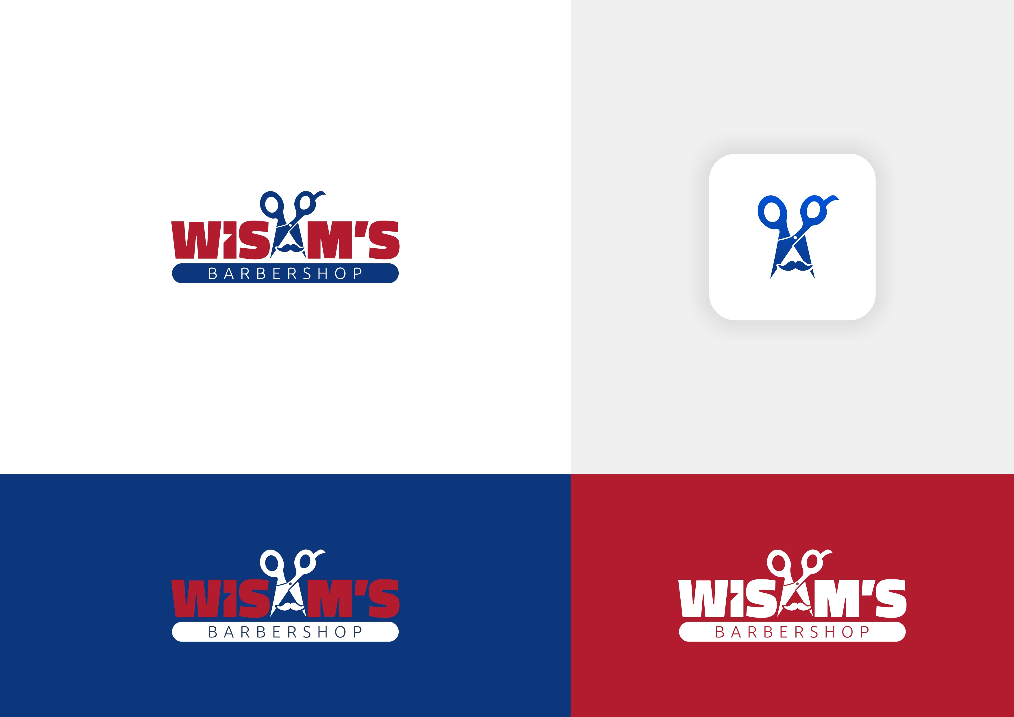 Wisams Barbershop - Logo Design a app icon advertising app icon barber logo design branding design logo logodesign norway salon logos rahmanshoieb typography wisamsbarber