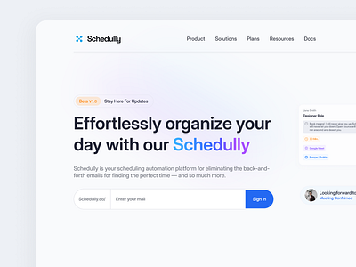 ✣ Schedully Landing Page branding design hero landing landing page logo product design ui user interface ux web design