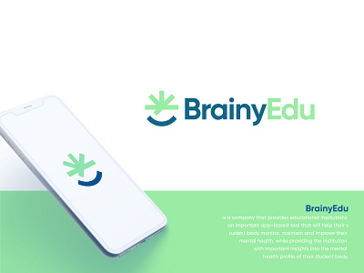 BrainyEdu-Educational Mental Health App Company Logo app company brain logo brand design brand identity branding design educational logo logo design mental health minimal modern logo saas tech