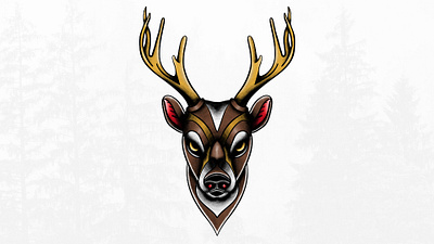 Neotraditional Digital Illustrations - Deer 2d art american traditional deer design digital art digital illustration drawing graphic design illustration neotraditional sketching tattoo traditional