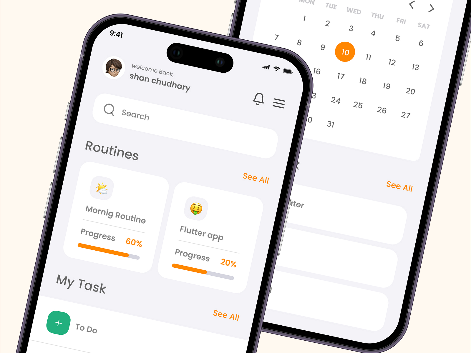 Task tracking apps by Shan.design on Dribbble