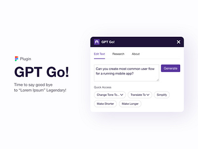 GPT Go! - Say good bye to "Lorem Ipsum" chatgpt chatgpt plugin copywriting design figma figma community figma plugin free to use lorem ipsum ui user experience user interface ux uxui webdesign