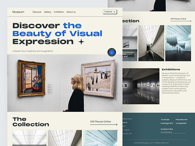 Museum - Landing Page art beauty collection design gallery gallery art landing landing pages landingpage museum nft ui ux visualart web design