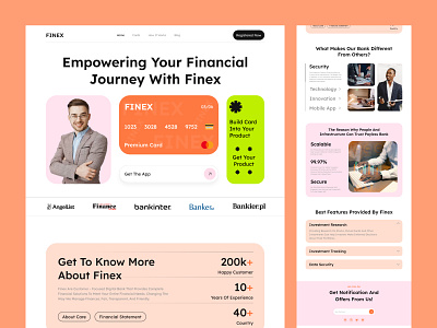 Finex - Finance Website Design finance finance landing page finance ui finance website fintech fintech ui technology ui web design webpage