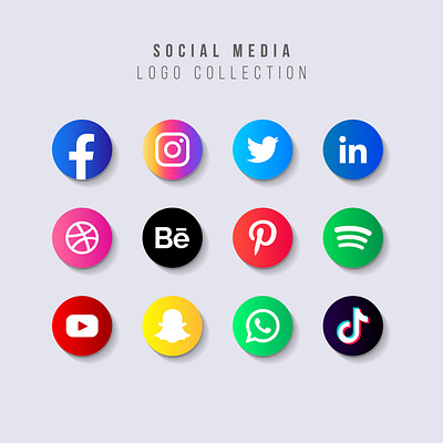 Social media logo design template facbook logo graphic design instagram icon linkedin icon social media icon social media logo tiktok idcon twitter icon whatsapp logo