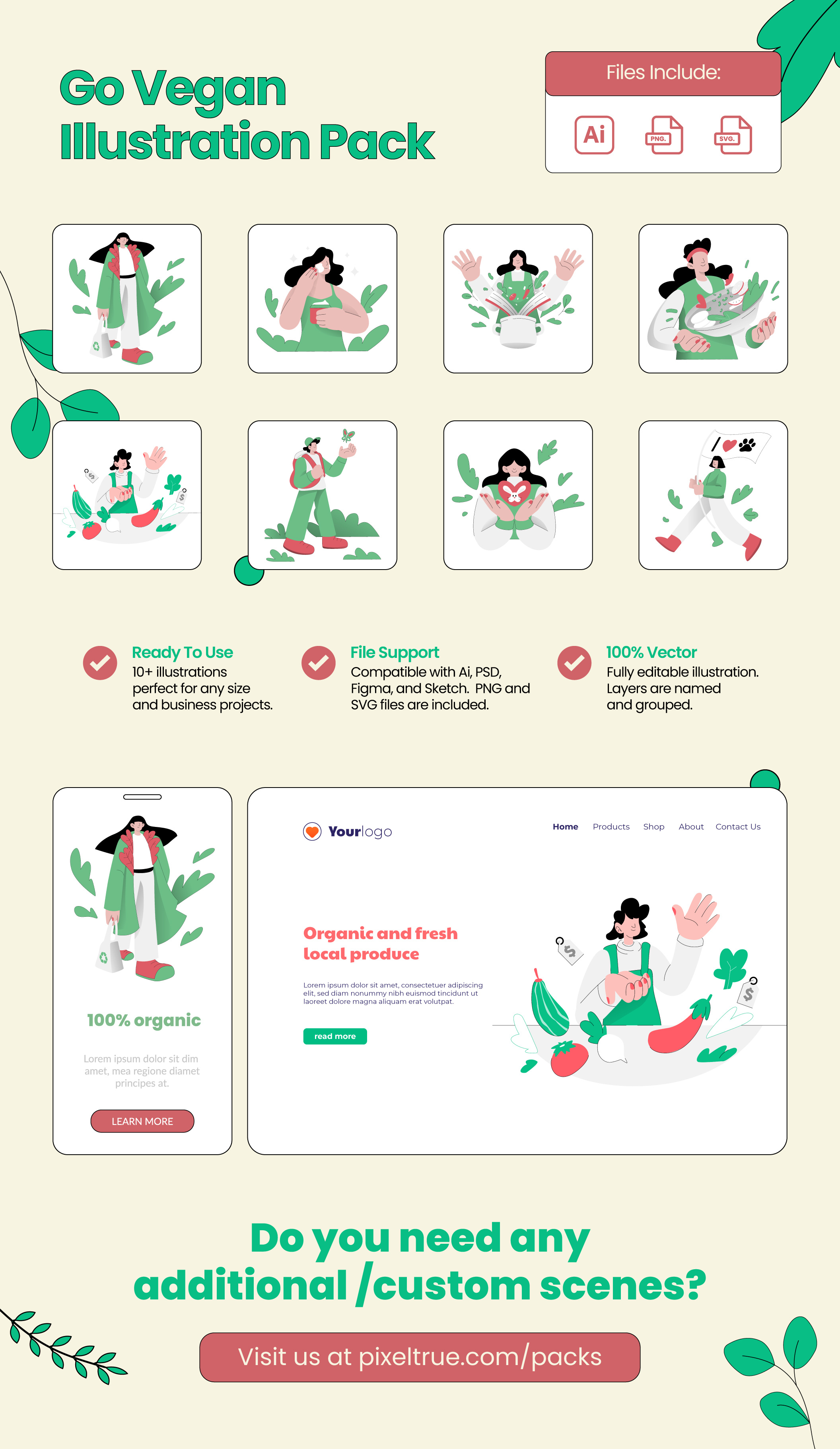 Go Vegan Illustration Pack design graphic design graphics illustration vector vector illustration
