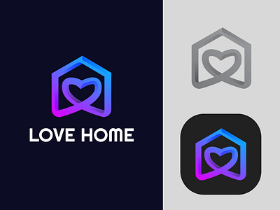 Love Home Logo Design 3dlogo abstractlogo artwork brand branding brandingdesign design graphicdesign home logo illustration logo logo branding logo design love home real estate logo ui vector