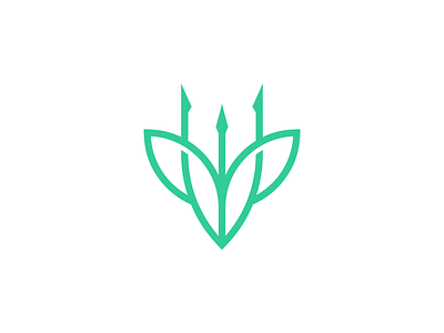 Nature Trident Logo abstract design ecology elegant graphic design icon leaf logo logo design logodesign minimal minimalist logo modern nature security trident trident logo