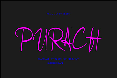 Purach Handwritten Signature Font app brand branding design document type etc graphic design illustration logo ui