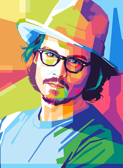 Johnny Depp wpap popart art avatar branding caricature cartoon design graphic design illustration johnnydepp logo popart vector