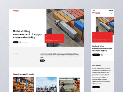 Mahindra Logistics - Website Redesign Concept courrier delivery design landing page logistics package parcel redesign ship shipping transport truck ui ux website