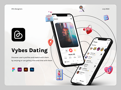 Vybes Dating App Design android app branding color design graphic design illustration ios logo mobile app typography ui ux vector vybes vybes dating