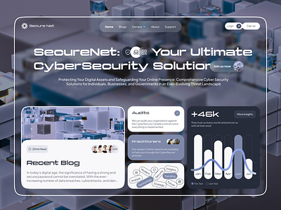 CyberSecurity WebSite Design - Secure Net🌐 cybersecurity design glass internet landingpage net network secure security ui ux web website