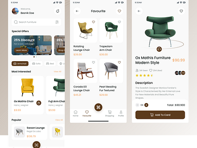 Online Furniture Application UI Design mobile view app design application deliveryapp design furniture onlinefurniture uidesign userinterface