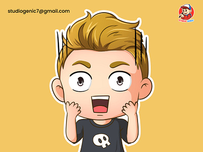 Cartoon Character Emote Chibi Style - Suprised Boy art cartoon character chibi emotes cutecharacterdesign design graphic illustrator