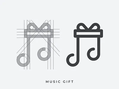 Music Gift audio birthday box branding design gift guitar icon illustration logo mark minimal music note record reward sing song sound symbol