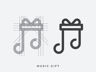 Music Gift audio birthday box branding design gift guitar icon illustration logo mark minimal music note record reward sing song sound symbol