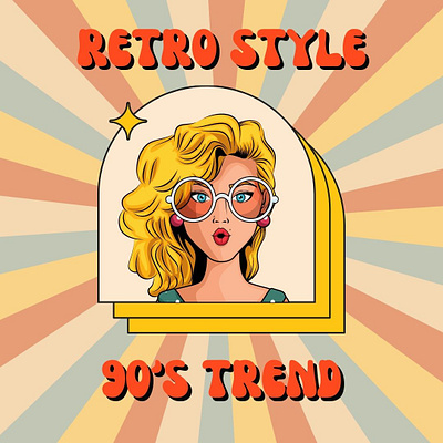 Retro Style 90s Trend sticker yellow