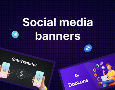 Social media banners blockchain design figma graphic design web3