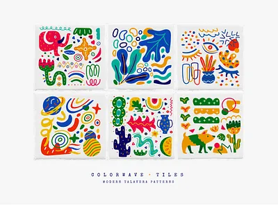 Modern Talavera - Colorwave abstract background branding colorful flat greek hand drawn icon illustration mexican modern nature pattern seamless pattern space summer talavera tile vector web design