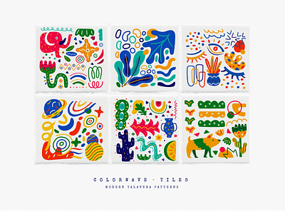 Modern Talavera - Colorwave abstract background branding colorful flat greek hand drawn icon illustration mexican modern nature pattern seamless pattern space summer talavera tile vector web design