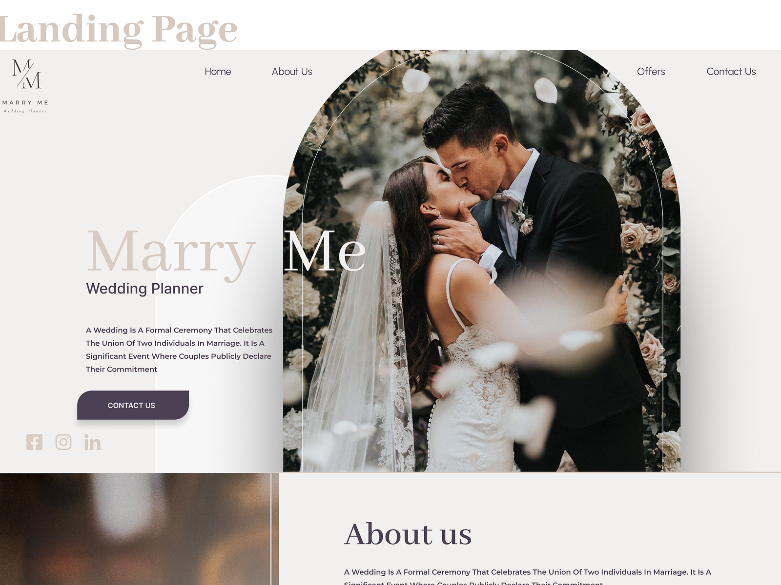  design for wedding planners in Figma by Marvee Birawat on Dribbble