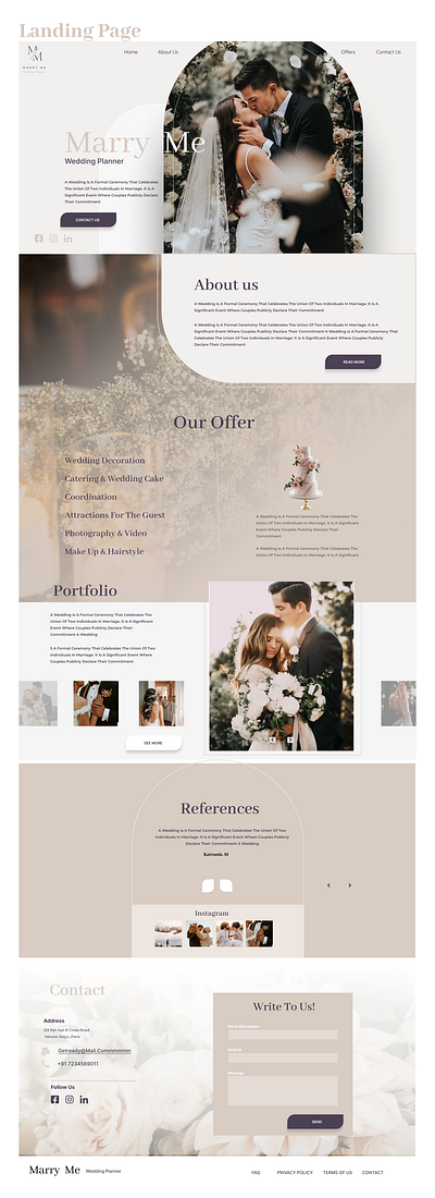 Web design for wedding planners in Figma app branding design graphic design illustration logo typography ui ux vector web website website design