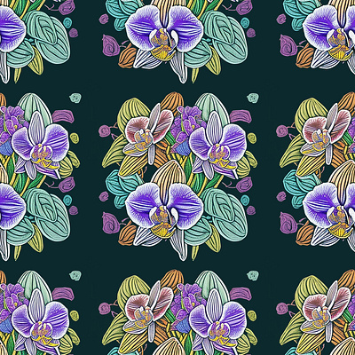 Orchid Chalkboard Pattern romantic