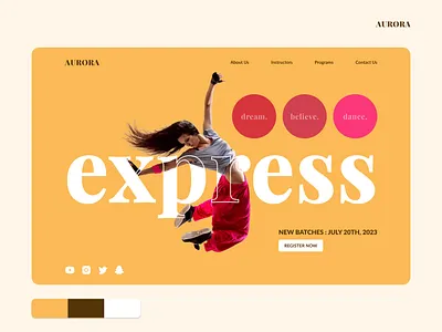 Dance company - Website landing page design figma landing page uiux website