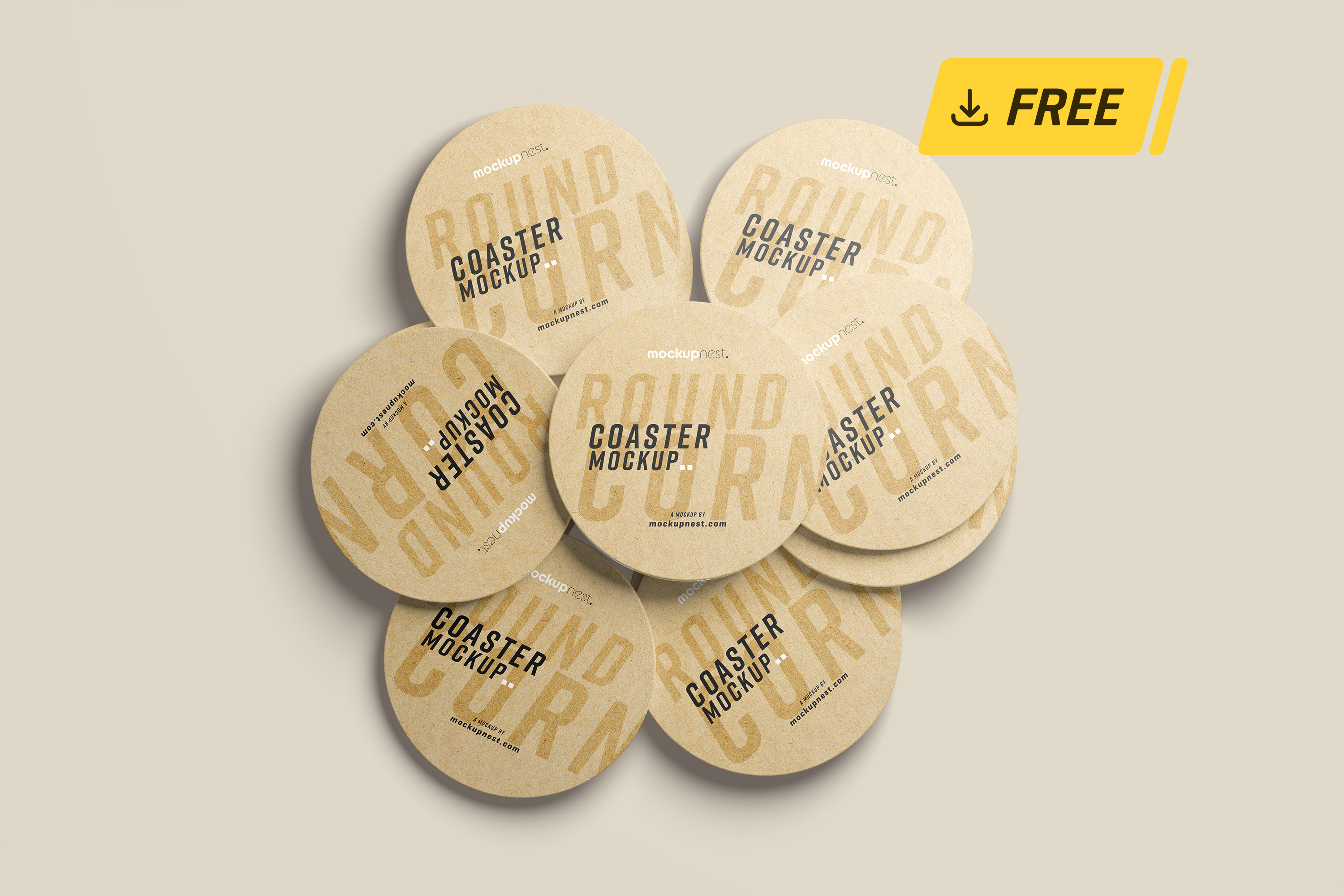 Coaster Mockup designs themes templates and downloadable graphic