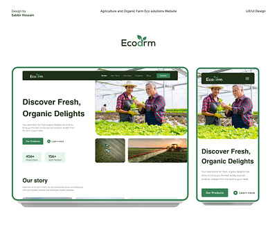 Agriculture & Organic Eco-farm Solutions Website Homepage Design agriculture agro ai agrotech crops eco energy farmer fields homepage irrigation land contro landing page mobile smart farm startup sustainable ux ui vegetation web design website design