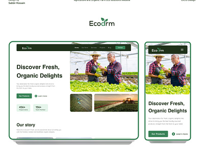 Agriculture & Organic Eco-farm Solutions Website Homepage Design agriculture agro ai agrotech crops eco energy farmer fields homepage irrigation land contro landing page mobile smart farm startup sustainable ux ui vegetation web design website design