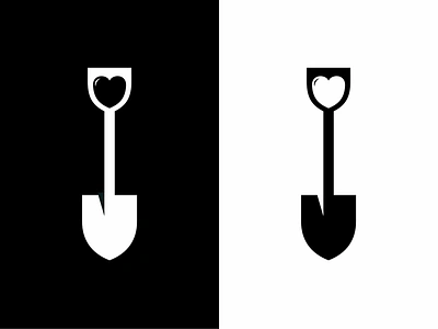 shovel (love) dig logo love shovel