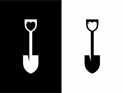 shovel (love) dig logo love shovel