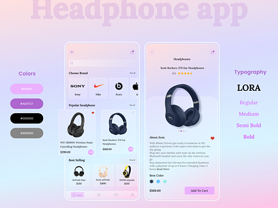 Glassmorphism App 🎧︎ glassmorphism app headphone app design ui design