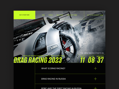 Racing website design concept branding concept design graphic design interface main page racing ui we web