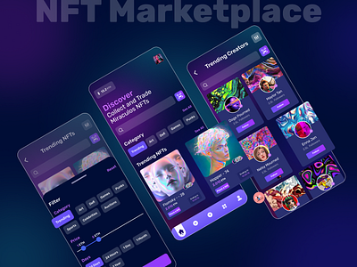 NFT Marketplace app graphic design latest app design minimal app design nft marketplace ui ui