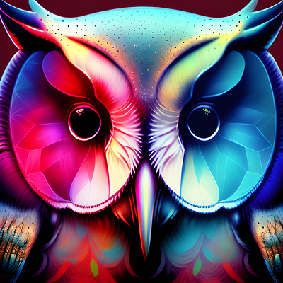 Barn owl colorful animal