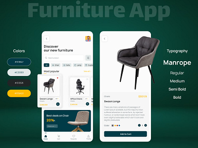 Furniture App🪑 e commerce app furniture app illustration ui