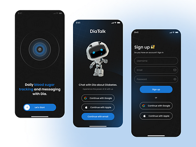 Health AI Tracking ✦ Diabetes app design health mobile ui ux