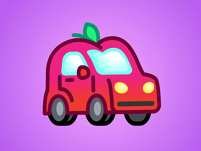 🚗 +🍓 animation art berry car cartoon emoji illustration mishax ride strawberry wroom wroom
