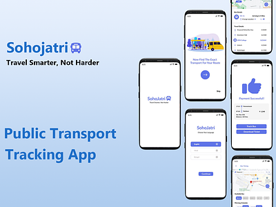 Public Transport Tracking App figma mobile app public bus public bus tracking app travel app ux ui ux ui case study ux ui mobile app