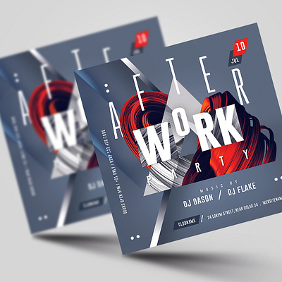 After Work Party Flyer Template abstract 3d abstract flyer design advertisement club clubbing concert flyer dj flyer free download template music nightclub flyer party flyer photoshop poster print design promotional design psd flyer social media banner square flyer summer