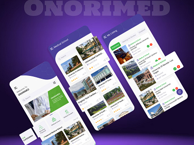 Onorimed App design system illustration medical school app ui design ux