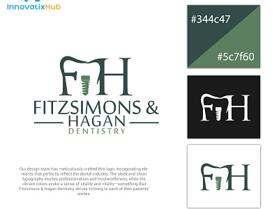 Dental logo - ( Fitzsmins & hagan dentistry) adobe brandelevation brandidentity creativesolution design fitzsimonsandhagandentistry icon innovatixhubdesign logo logo lesson logo mark logoart logoawesome logobook logodesign logonew minimalist logo trend usa vector