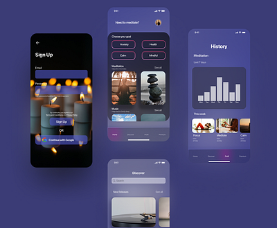 Meditation App design app product ui ux