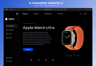 A Stunning Apple Watch E-Commerce UI Design design e commerse figma figma design landing page design ui uiux ux website design