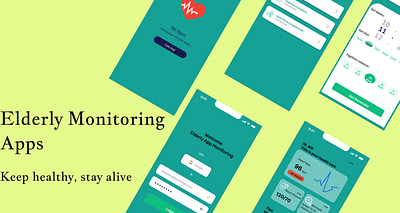 Elderly Monitoring Health Design animation elderly monitoring ui ux journey