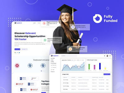 Scholarship Management system UX/UI Design adobe xd design figma landing page logo mockup prototyping saas ui uiux design user story userflow ux web website design wireframe