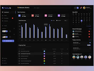 Task Management Dashboard admin panel app design dashboard design dashboard ui dashboard ux saas task management dashboard ui uiux ux web app